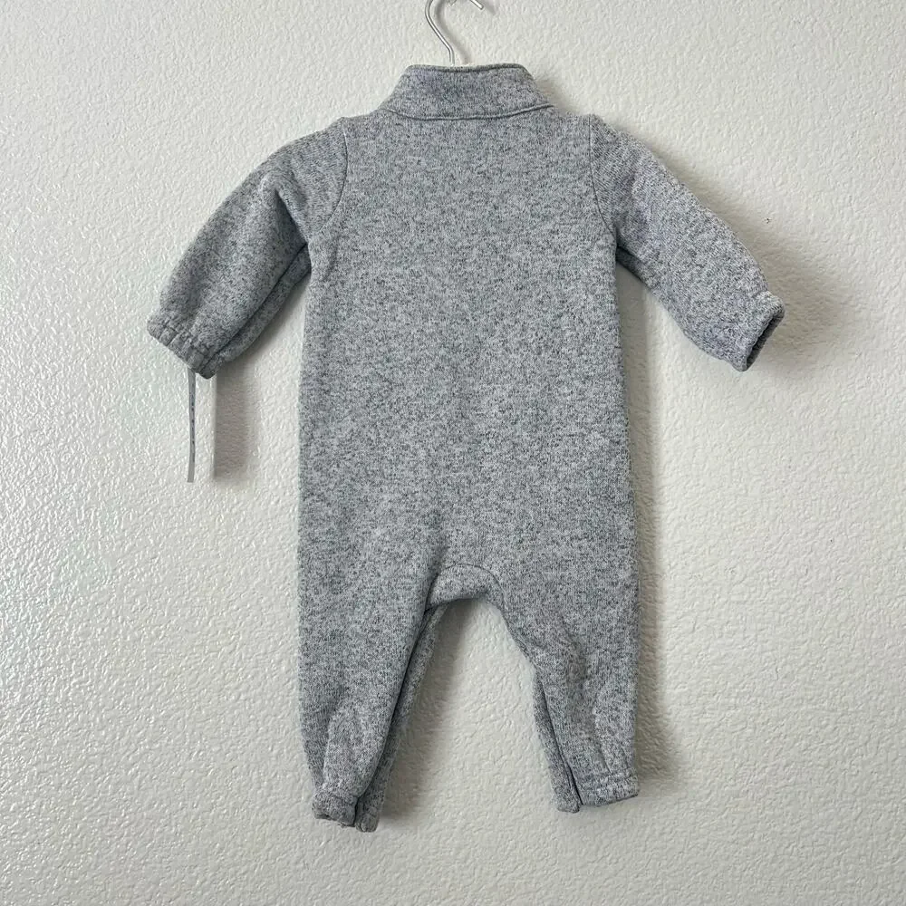 Carter’s sherpa collar bunting one piece heather gray